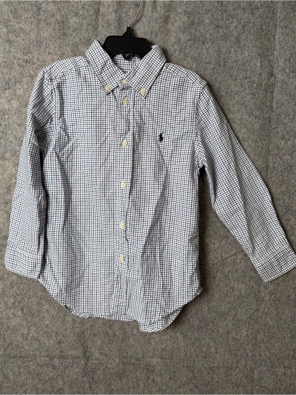 Ralph Laure Boys Size 5 plaid long sleeve button down dress shirt